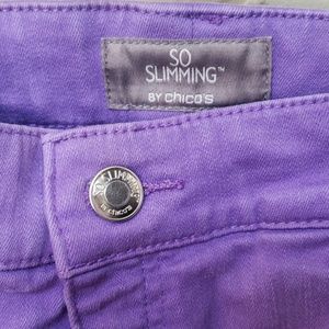 Gently preloved Purple SO SLIMMING CHICO'S  sz 1.5